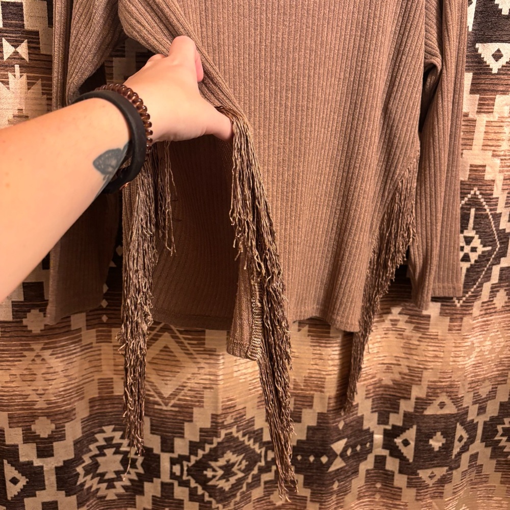 Women’s SHEIN Ribbed Sweater With Fringe Sides, Size 4XL, Fits like a 2XL - Picture 4 of 8